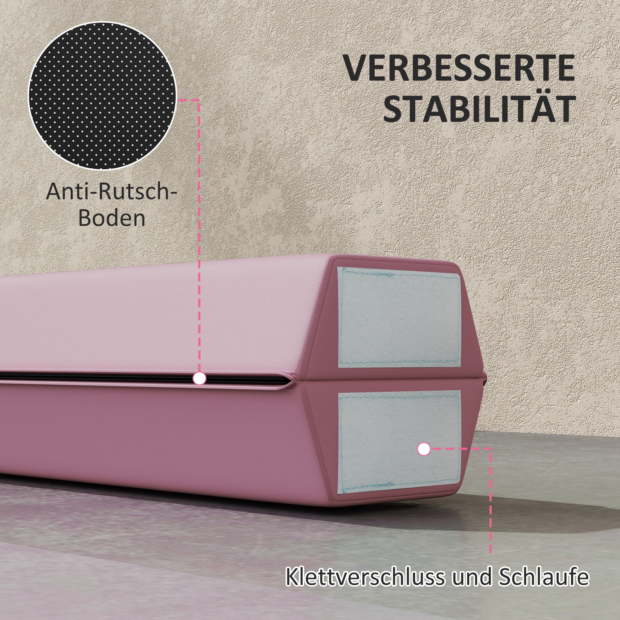 Balance Beam, Foldable Non-Slip Gymnastics, Pink