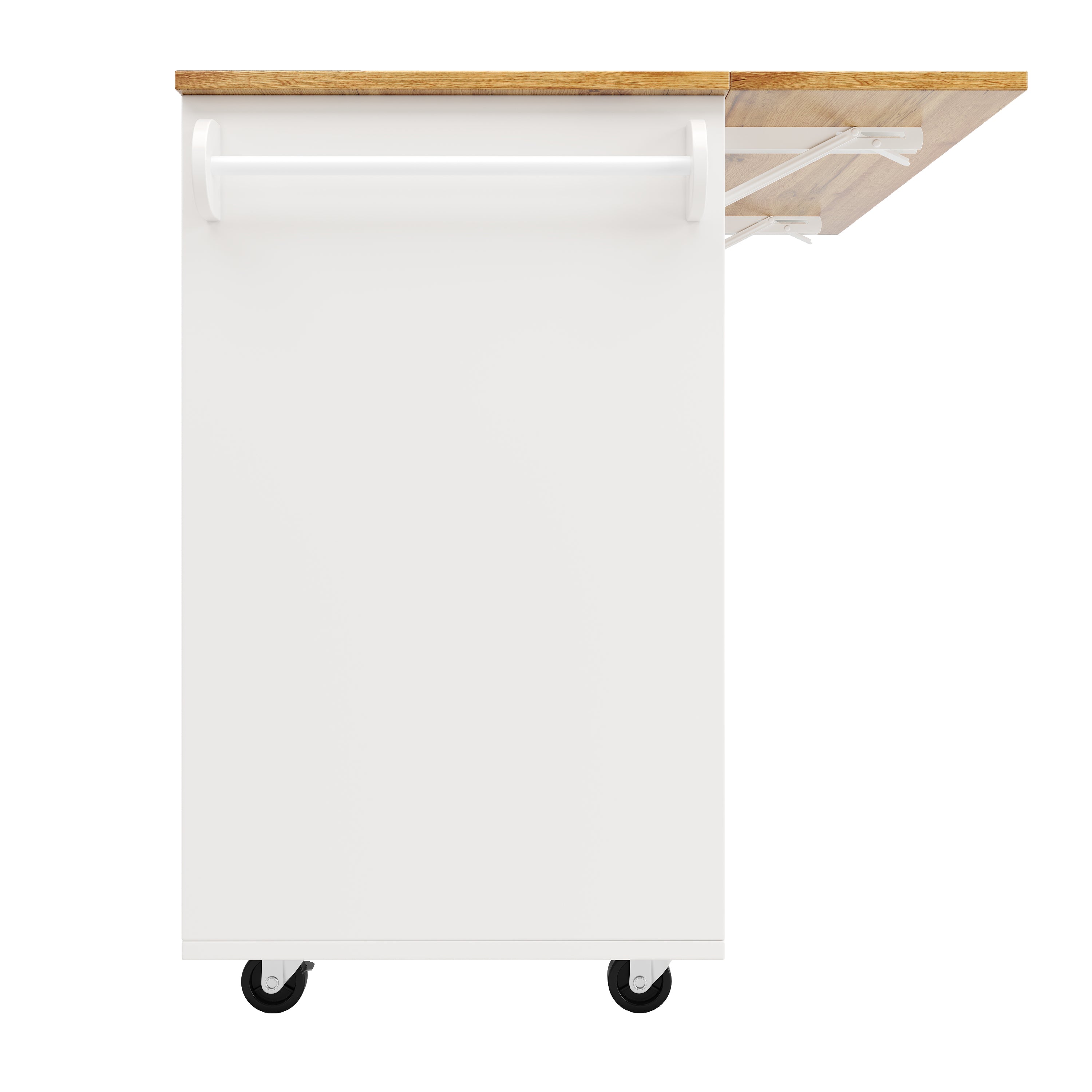 Kitchen Island Dining Cart Extendable Multifunctional Storage - Wood Grain