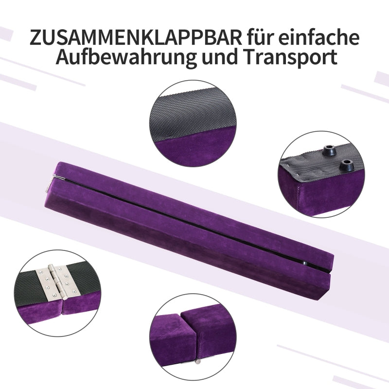 Foldable Balance Beam, Non-Slip, Suede, Purple