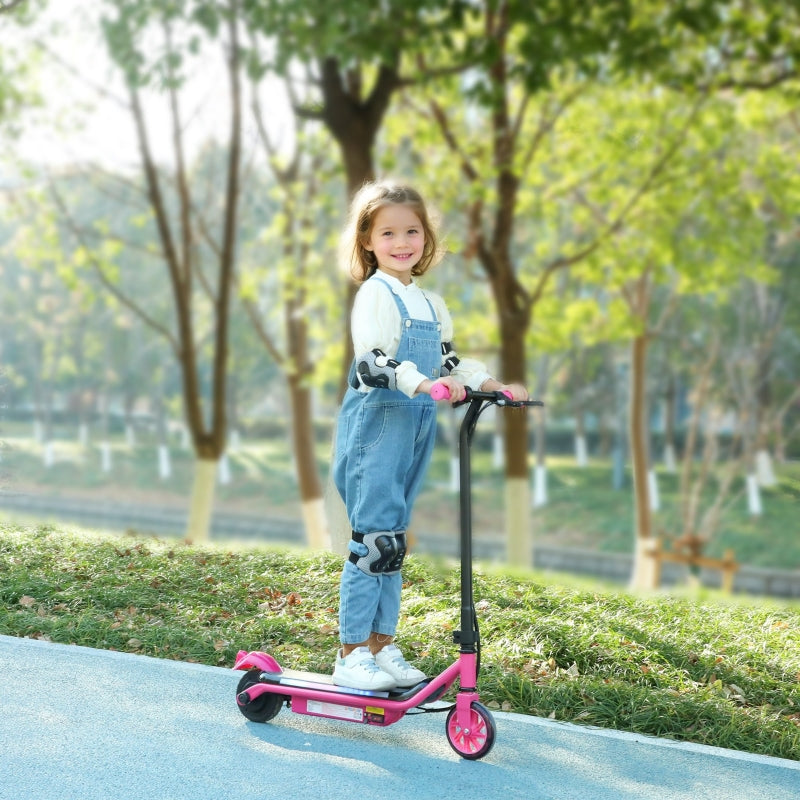 Electric Scooter for Kids (Aged 6-14 Years) with Colourful Lights, Pink