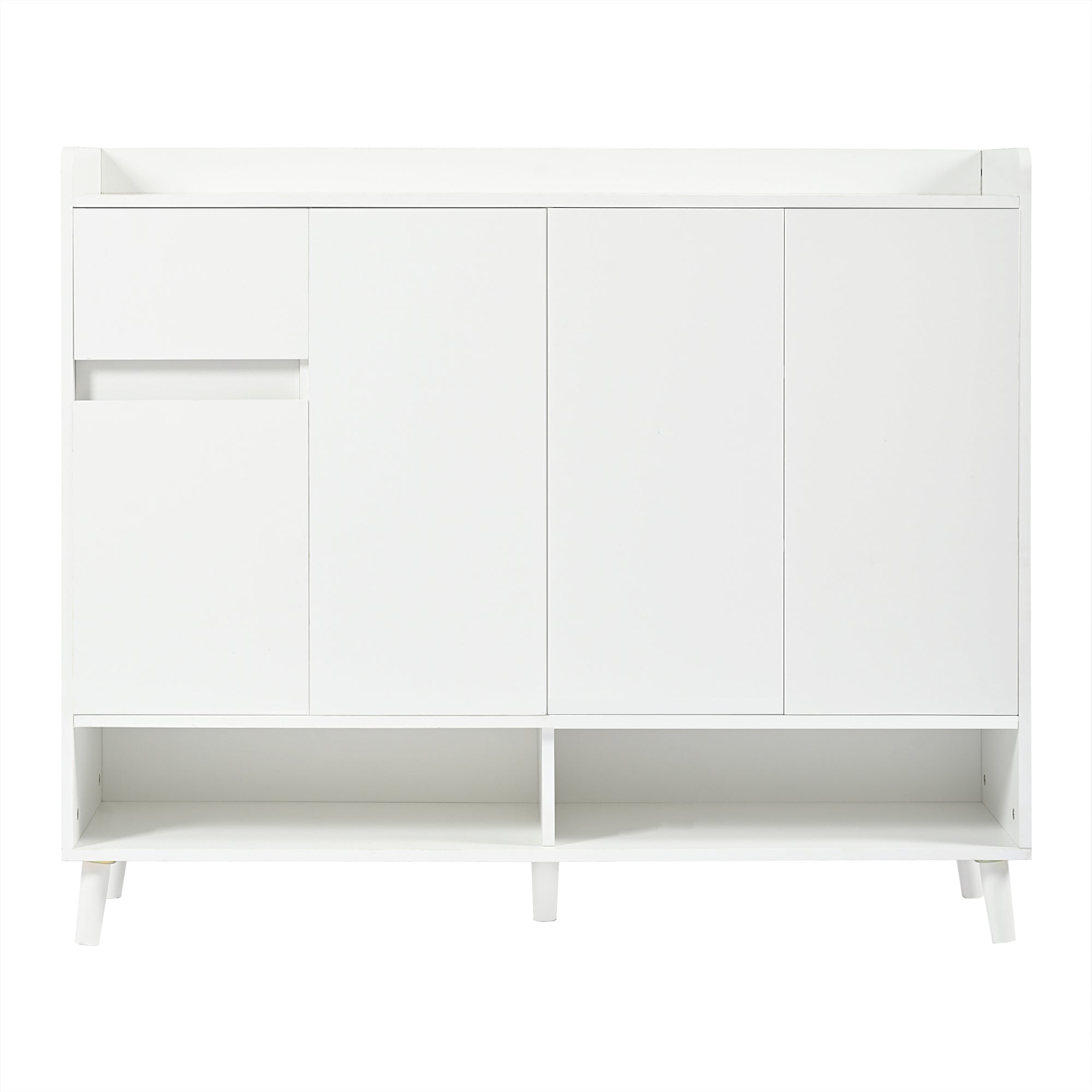 Modern Sideboard Chest of Drawers Shoe Cabinet with Large Storage, Adjustable Shelf, White