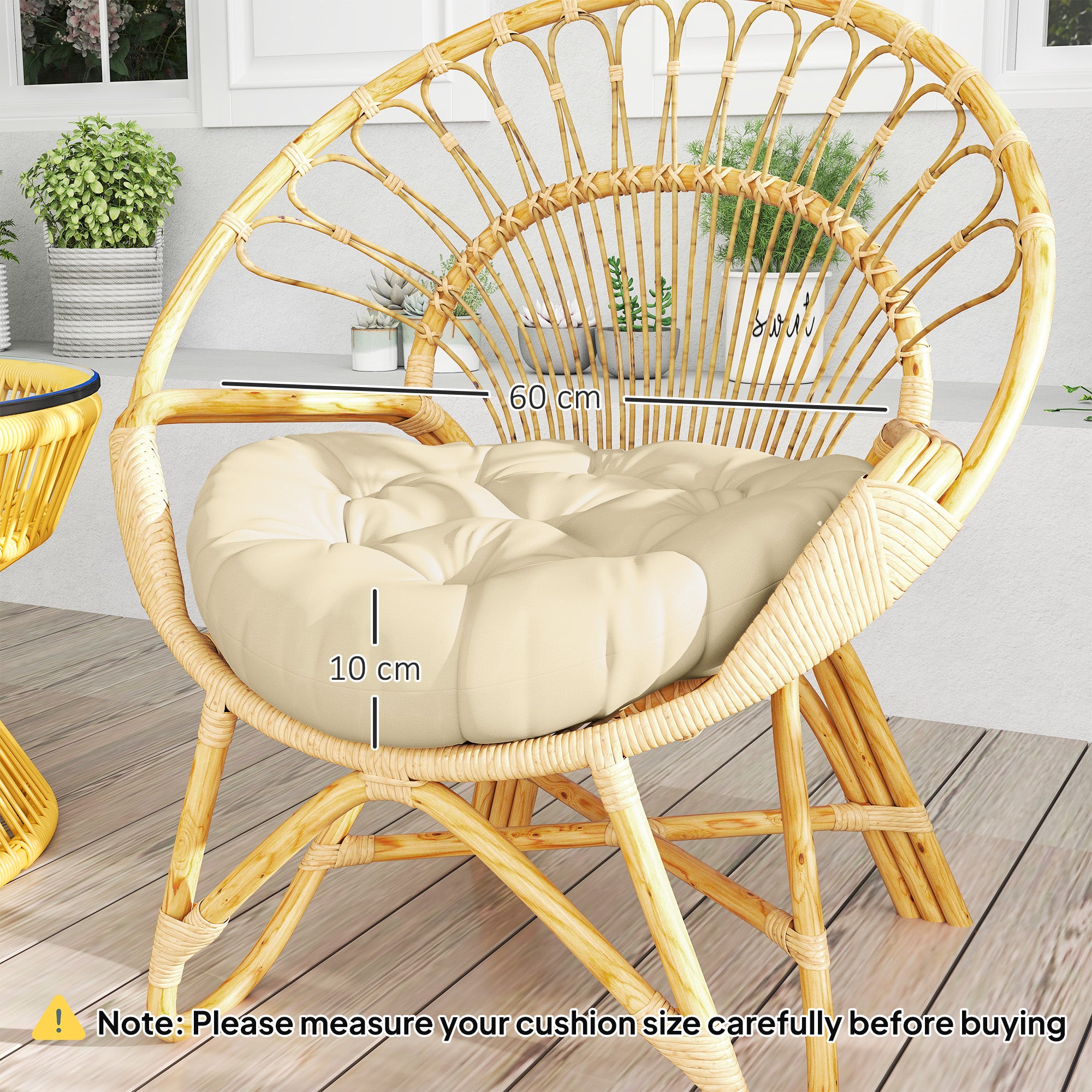 Outdoor Cushions Set of Two Round 60cm Beige
