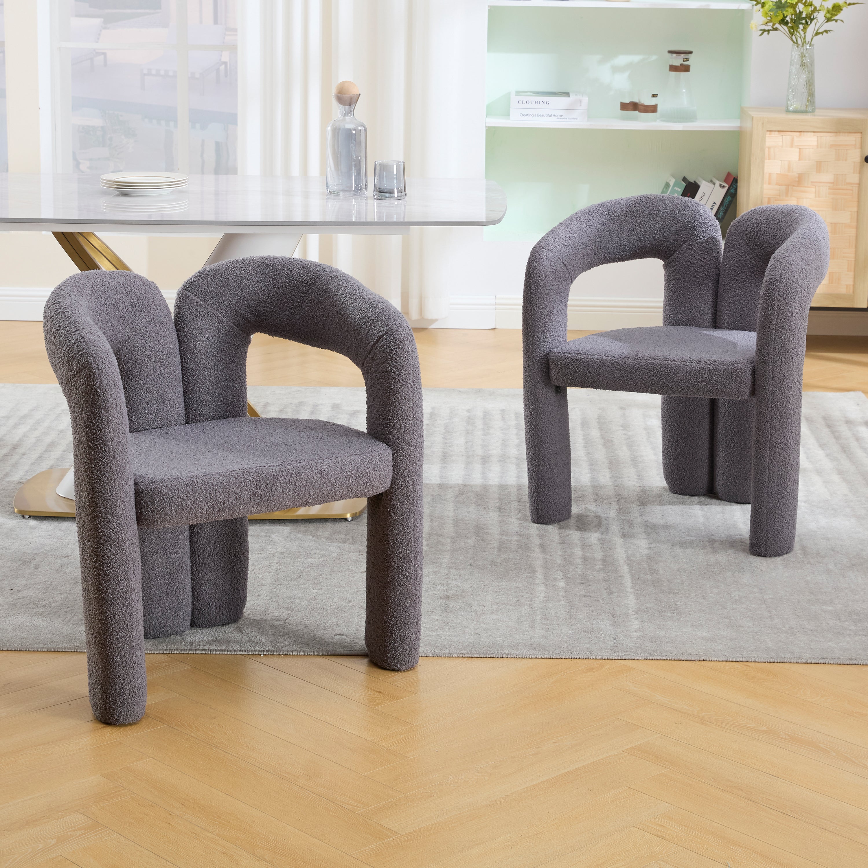 Ergonomic Armchair, Teddy Pile, Unique Design, Back Support, Convertible