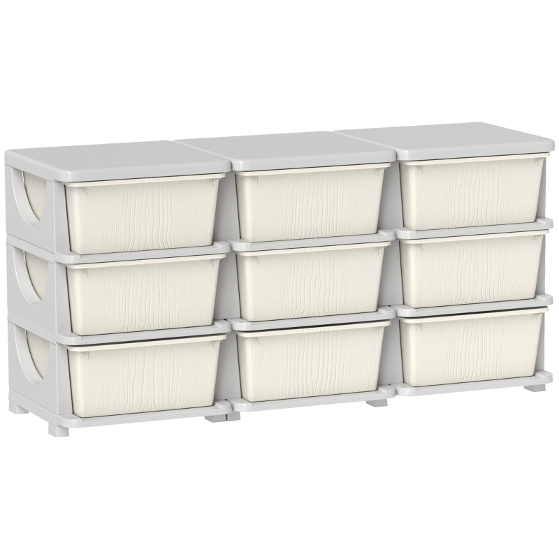 Kids Storage Unit Nine Drawers Cream