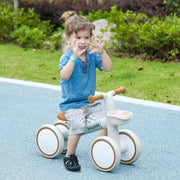 Balance Bike with Adjustable Seat and Whisper Wheels for 1-3 Years, Green and White