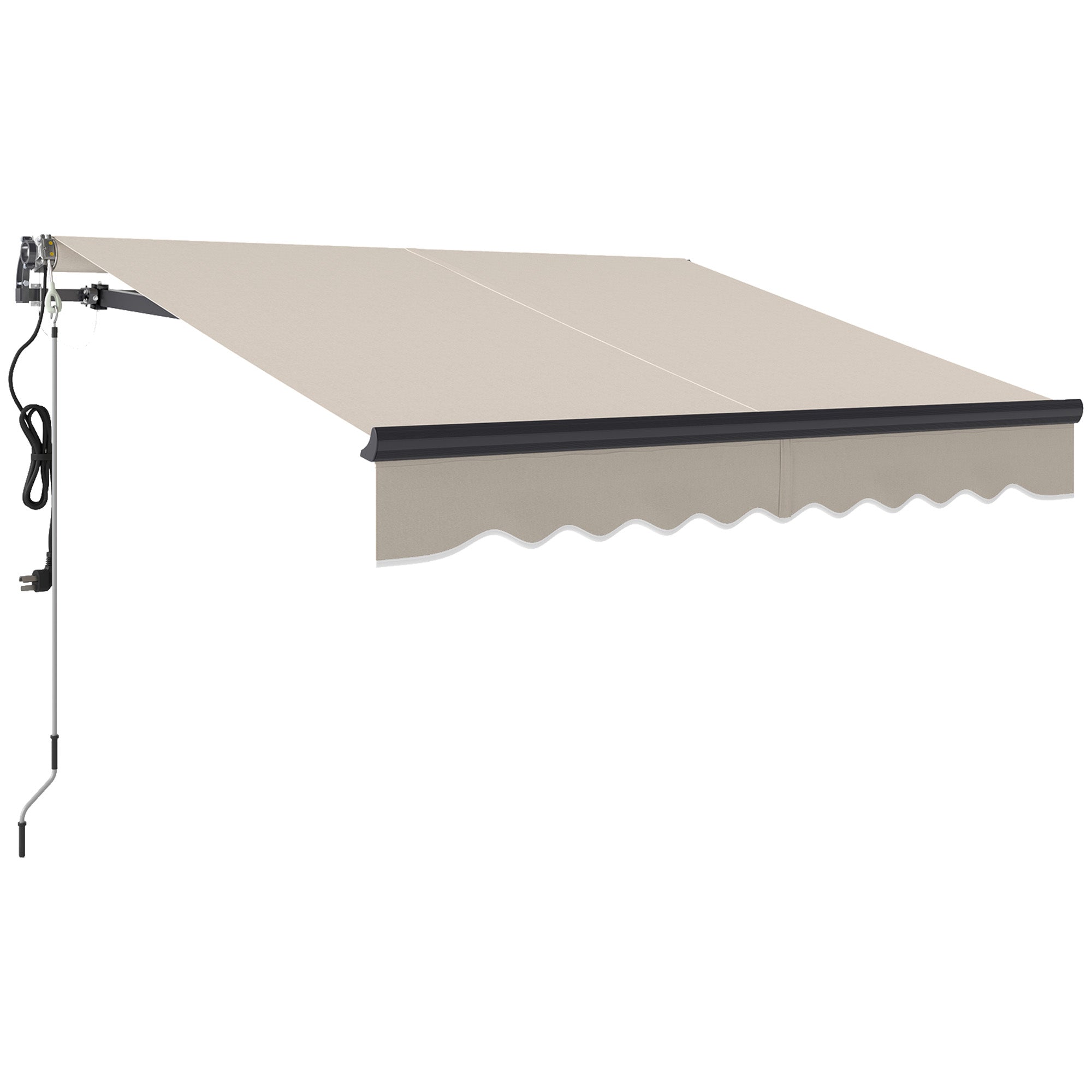 Electric Awning 2.5 x 2m, Remote Control Retractable UV30+ Sun Shade, Aluminium Beige