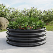 Raised Garden Bed Planter, Round Outdoor, Galvanized