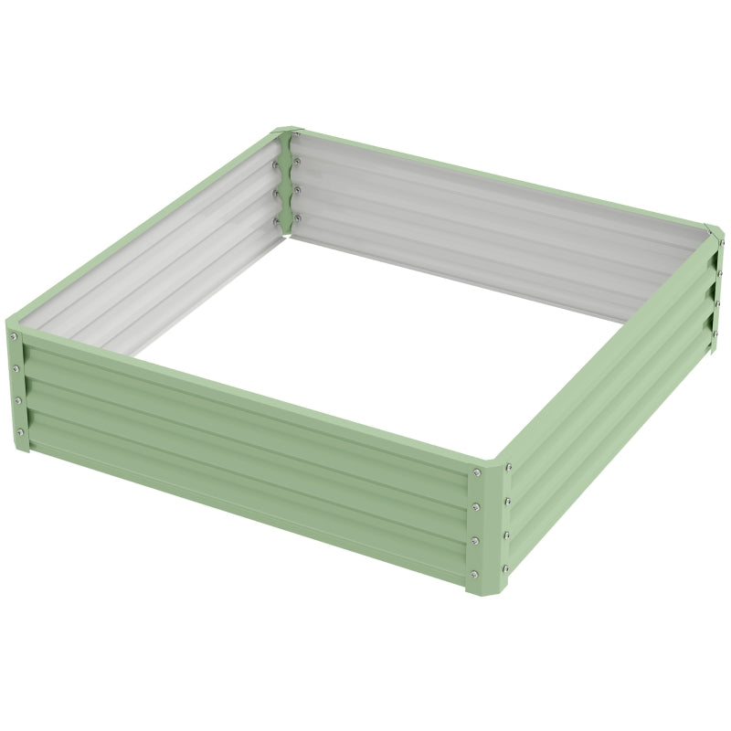 Garden Bed Planter, Steel Housing, 120 x 120 x 30 cm, Green