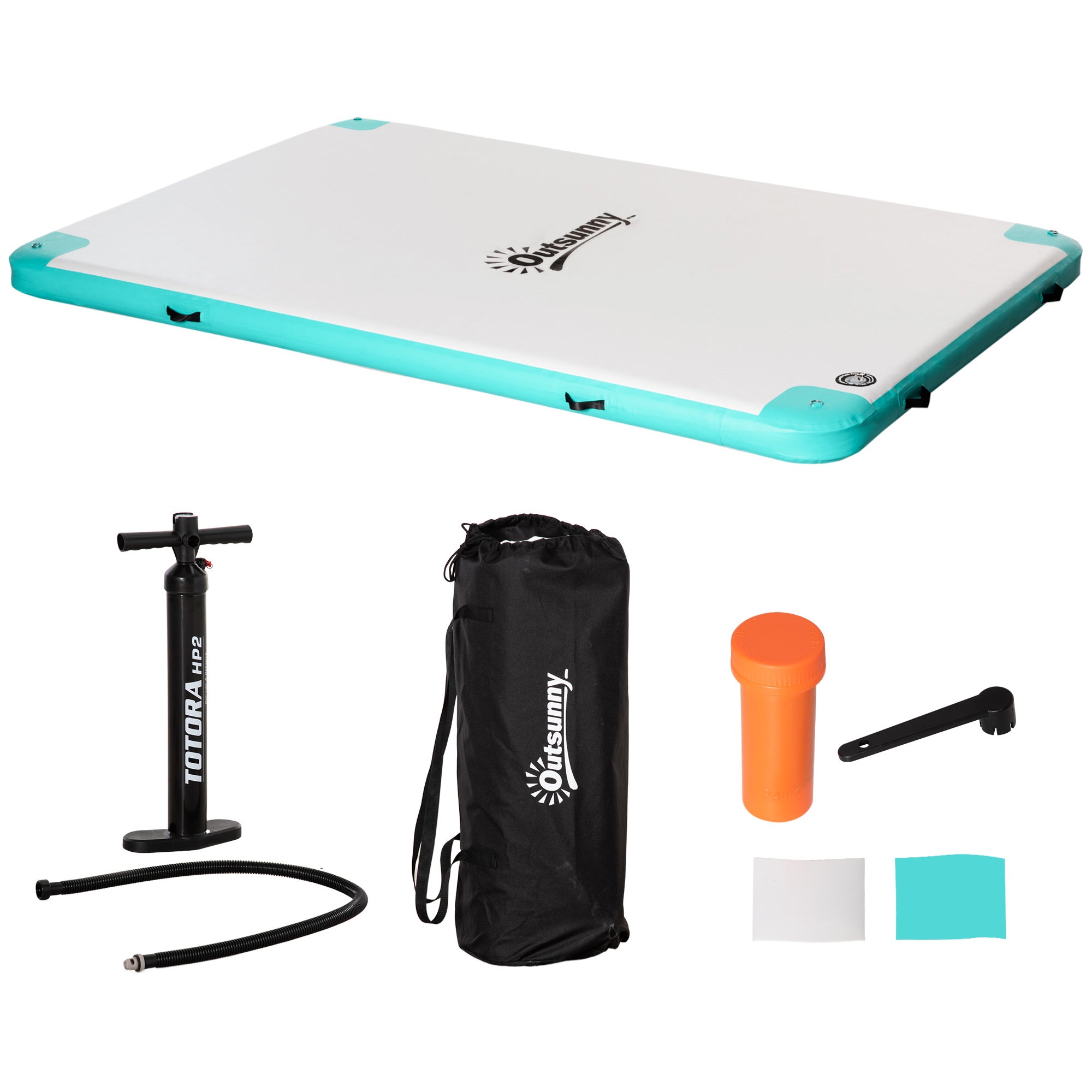 Inflatable Swimming Island, 500 kg Load Capacity, Pool Lake Lounge, Plastic