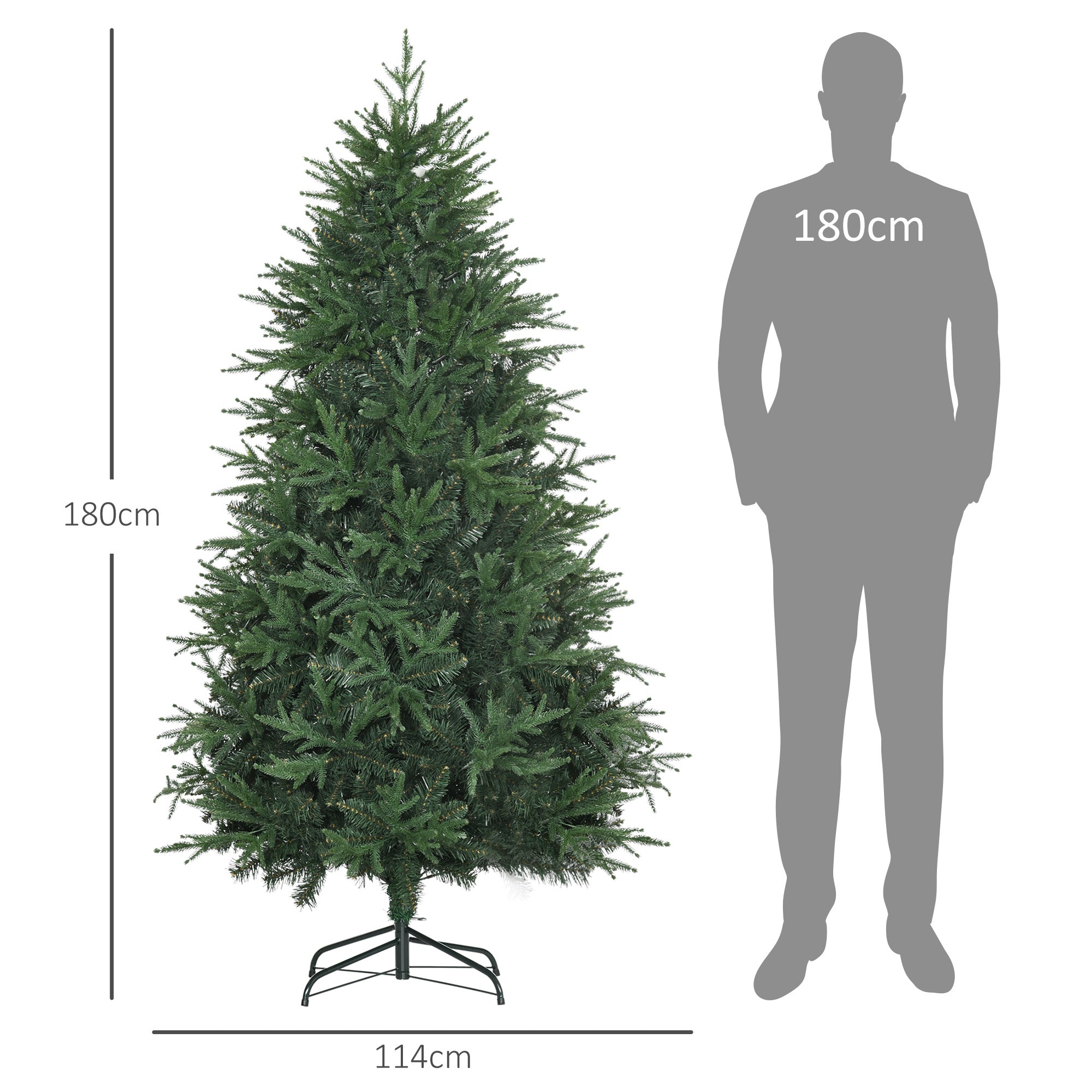 Christmas Tree, Artificial Fir, Realistic, Quick Assembly, Green Plastic