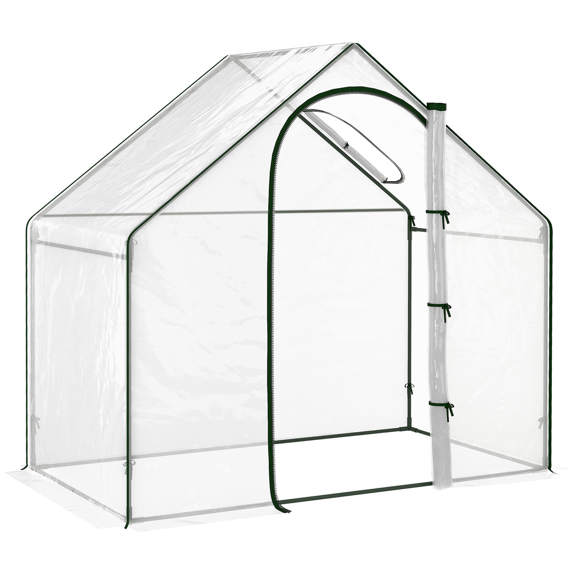 Walk In PVC Greenhouse, Zipped Door & Window, 180 x 100 x 168CM, White