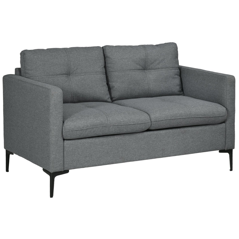 Two-Seater Sofa Steel Legs Grey