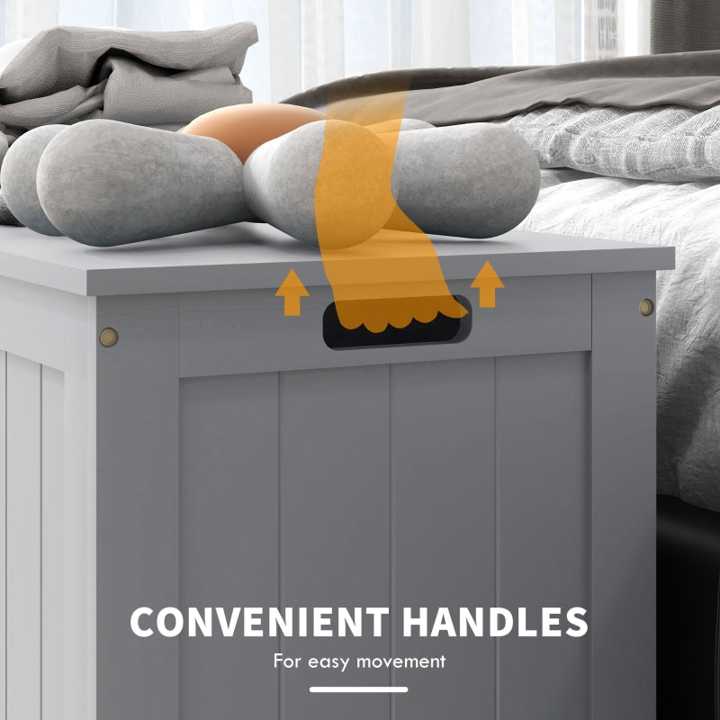 Storage Chest Modern Storage Trunk with Safety Hinges and Handles Grey