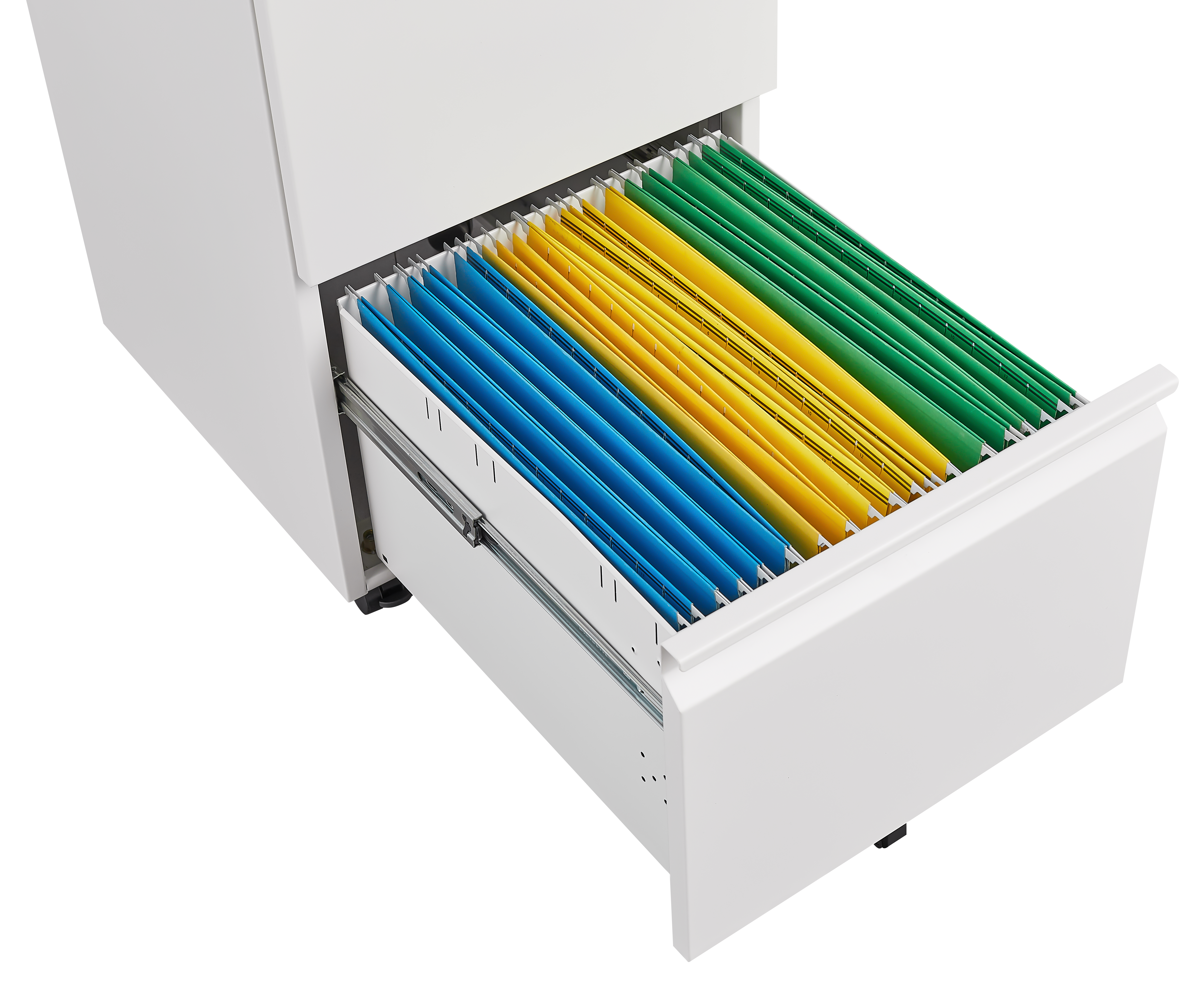 Mobile File Cabinet 2-Drawer with Lock Legal/Letter Size Steel - White