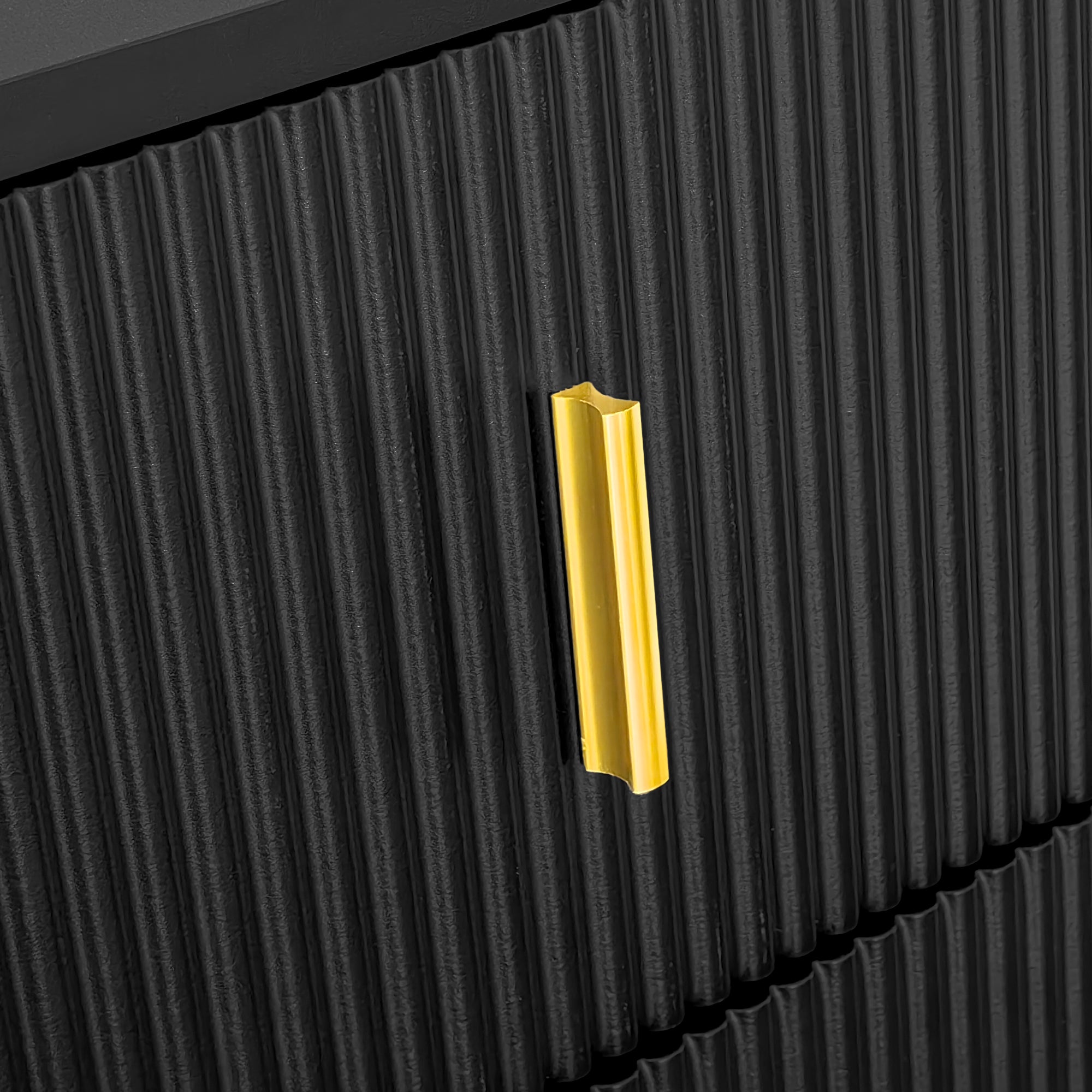 Sideboard/Shoe Cabinet with Adjustable Shelves, Drawers, Gilded Decorations, Black