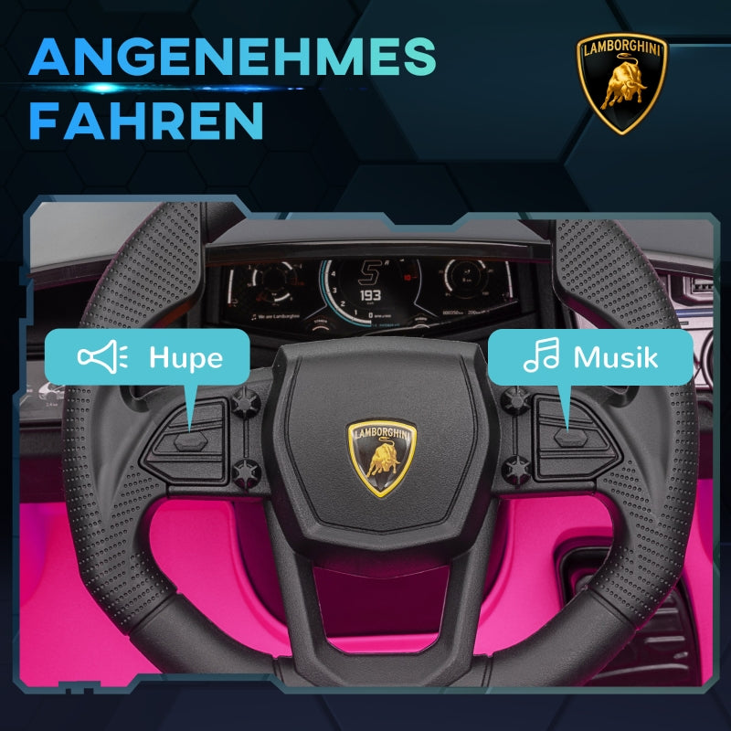 Electric Ride-On Car for Kids with Remote Control and Horn, Pink