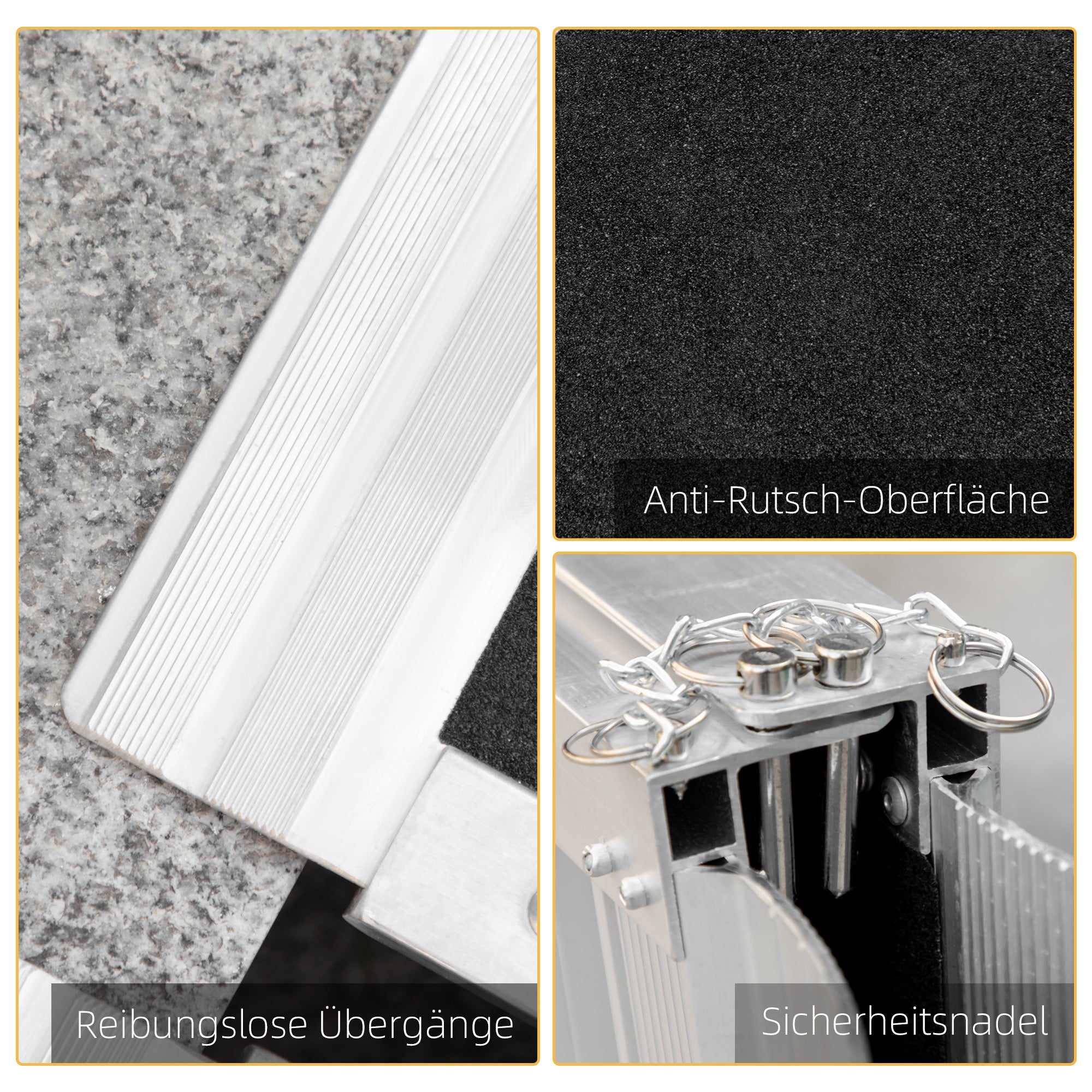 Wheelchair Ramp, Foldable 270 kg, Black