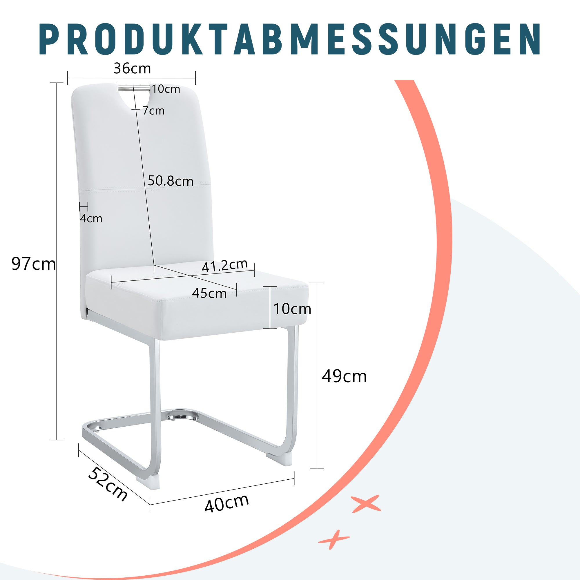 Dining Chairs, Thickened Integrated Spring Ergonomic Design, White
