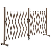 Expanding Trellis Fence Freestanding Movable Foldable Garden Screen Panel 405cm x 103.5cm, Dark Brown Aluminium
