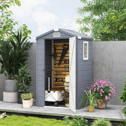 Aluminium Frame and Plastic Wall Shed, 4.4ft x 3.3ft with Foundation - Grey