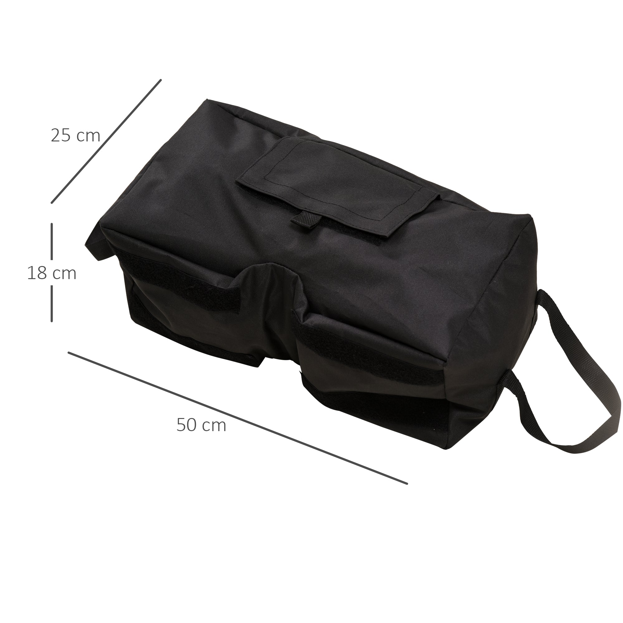 Parasol Stand Sandbag, 2x 50kg Fillable Bags with Shovel, Black