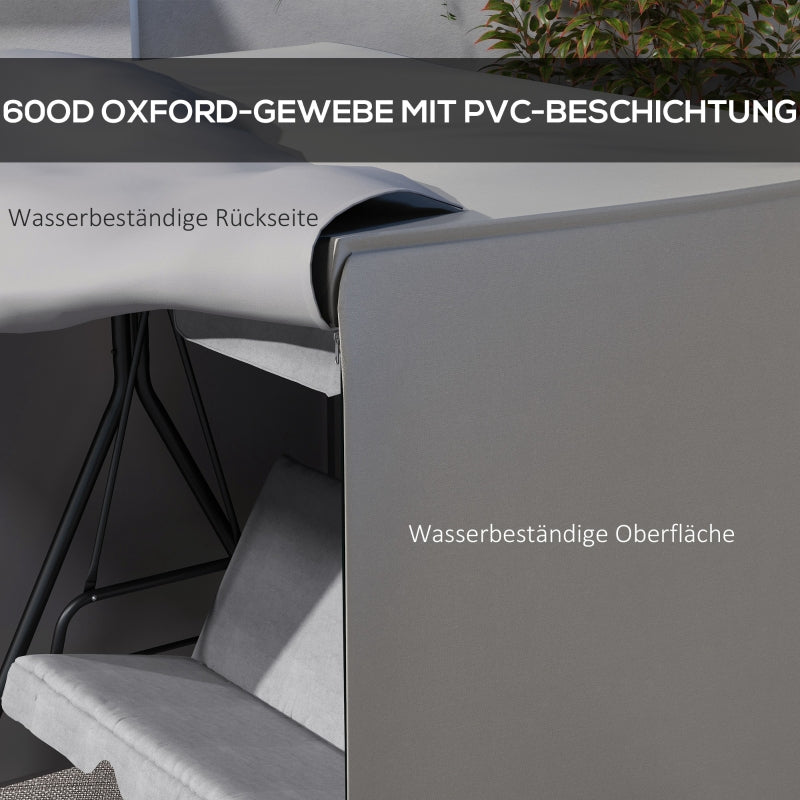 Garden Swing Cover, Waterproof Sun Protection, Oxford Fabric Grey