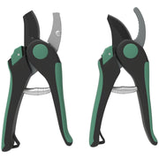 Garden Tool Set 2 Pieces Metal with Pruning Shears Green and Black