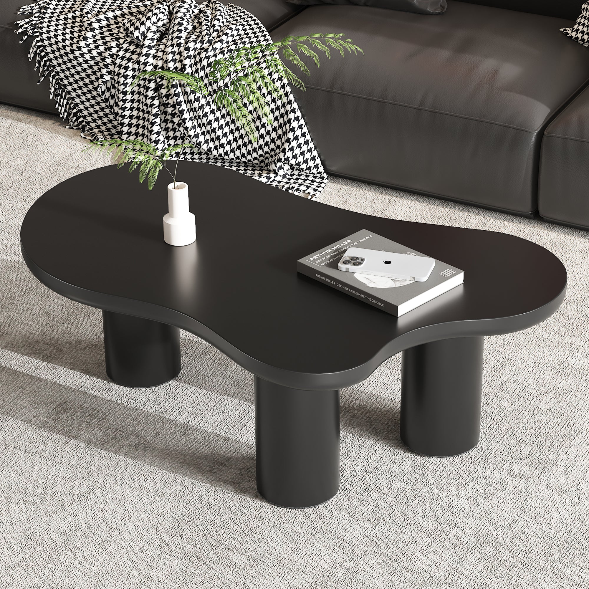 Cloud Coffee Table Irregular Shape 107x66cm MDF/PVC Legs