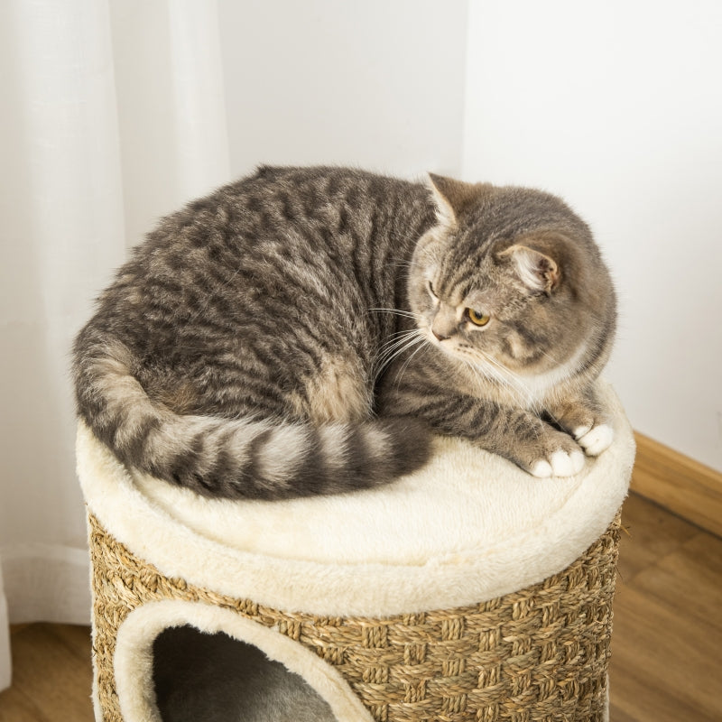 Cat Scratching Post Barrel 3 Levels Sisal Plush