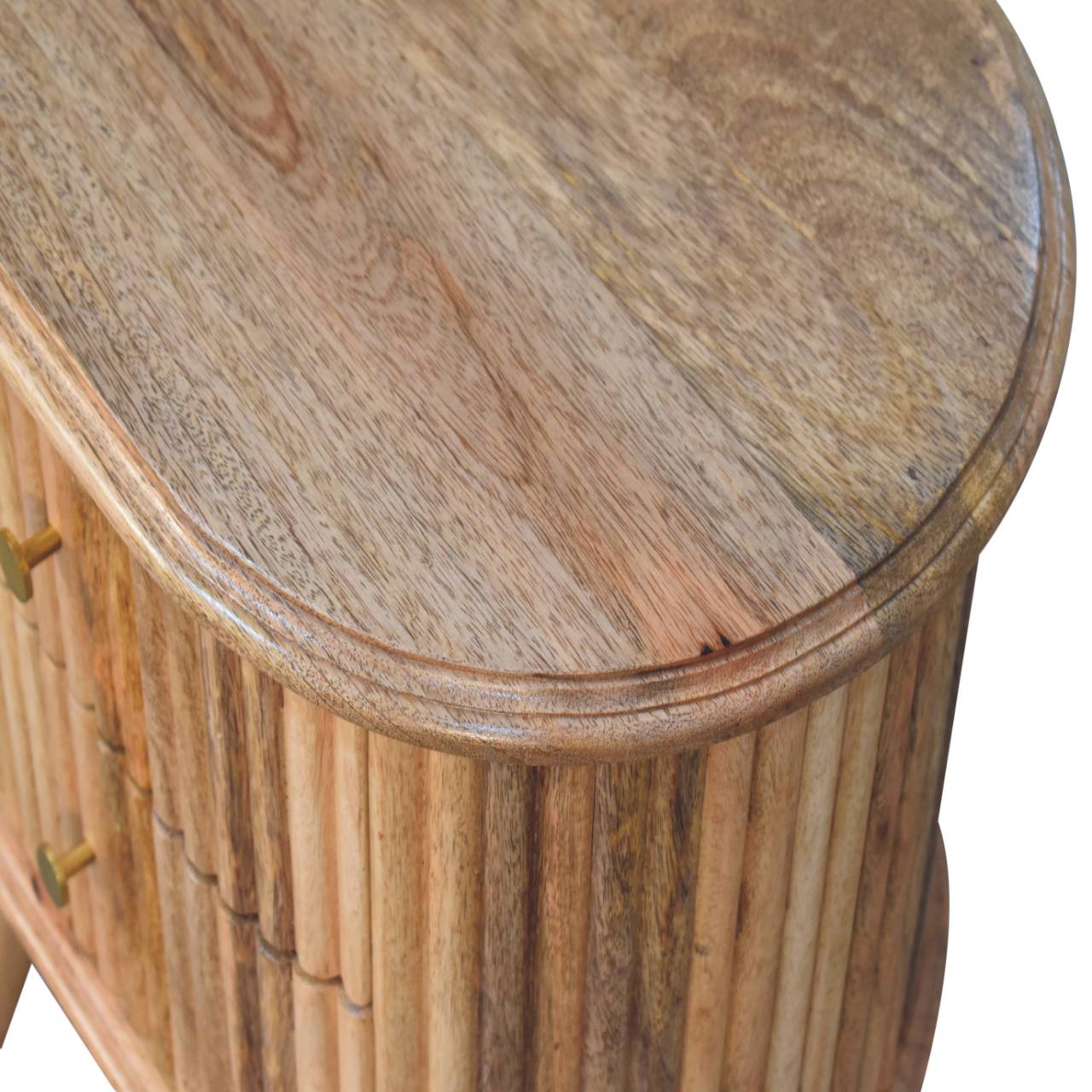 Solid Wood Soba Bedside, 2 Drawers, Brown