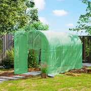 3 x 2 x 2m Polytunnel Greenhouse Hinged Door Walk-in PE Cover Galvanised Steel Green