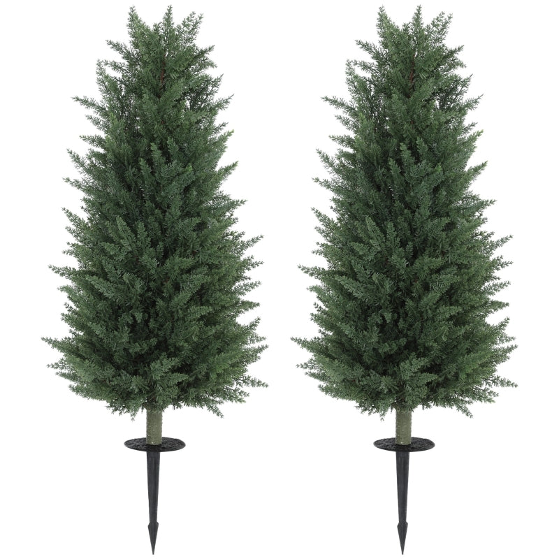 Artificial Cypress, Set of 2, 100 cm, Plastic