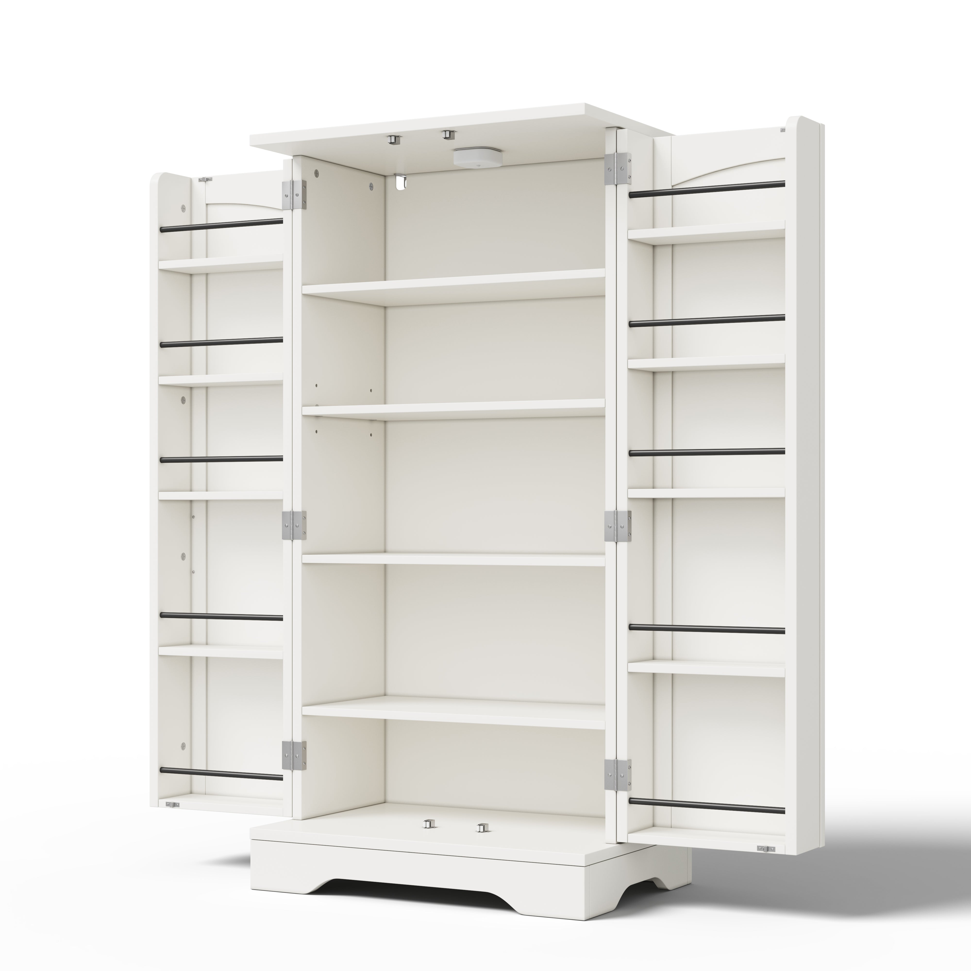 Kitchen Cabinet 120x60x40cm LED Sensor Light 2-Door Adjustable Shelves - White