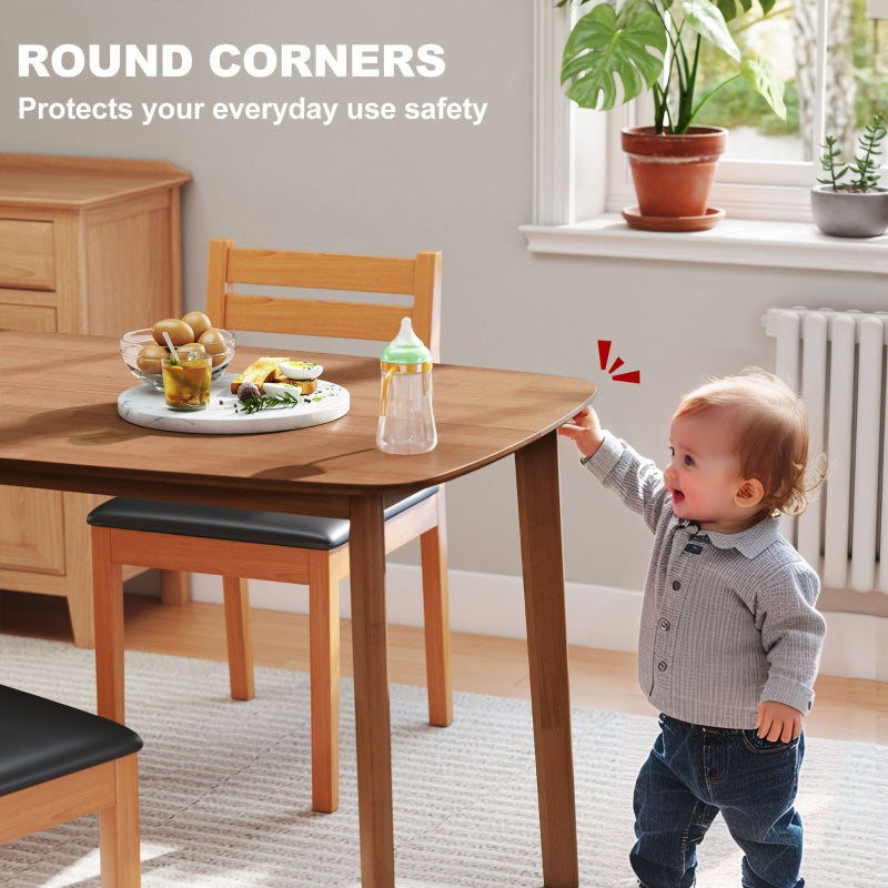 Pine Wood Dining Table Rectangular Light Brown