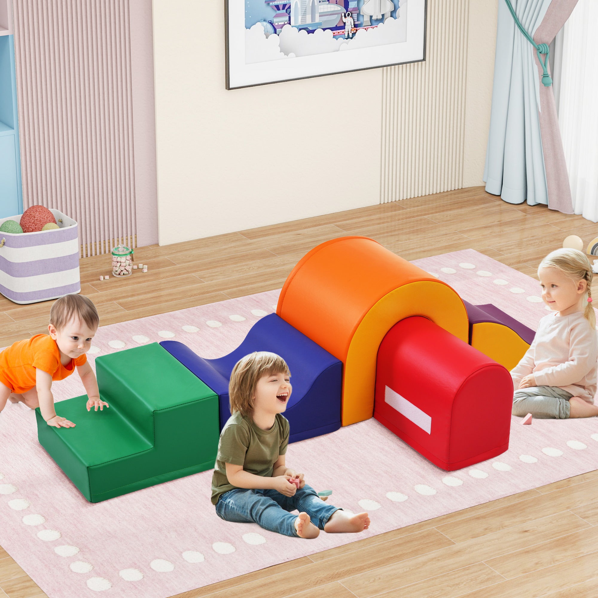 5-in-1 Giant Soft Foam Building Blocks for Kids, Colorful