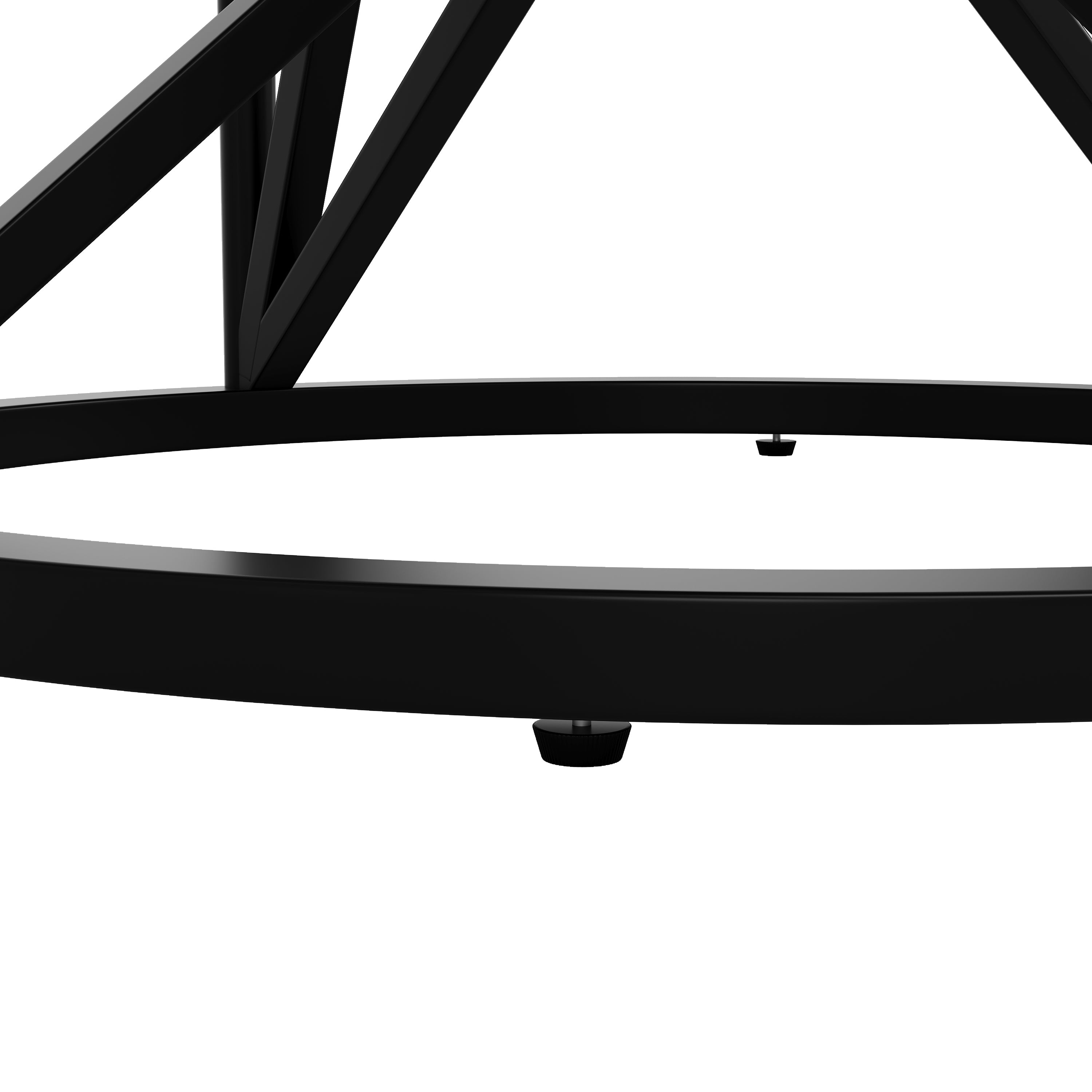 Round Dining Table 100cm 4-6 Seater Metal Geometric Legs - Black
