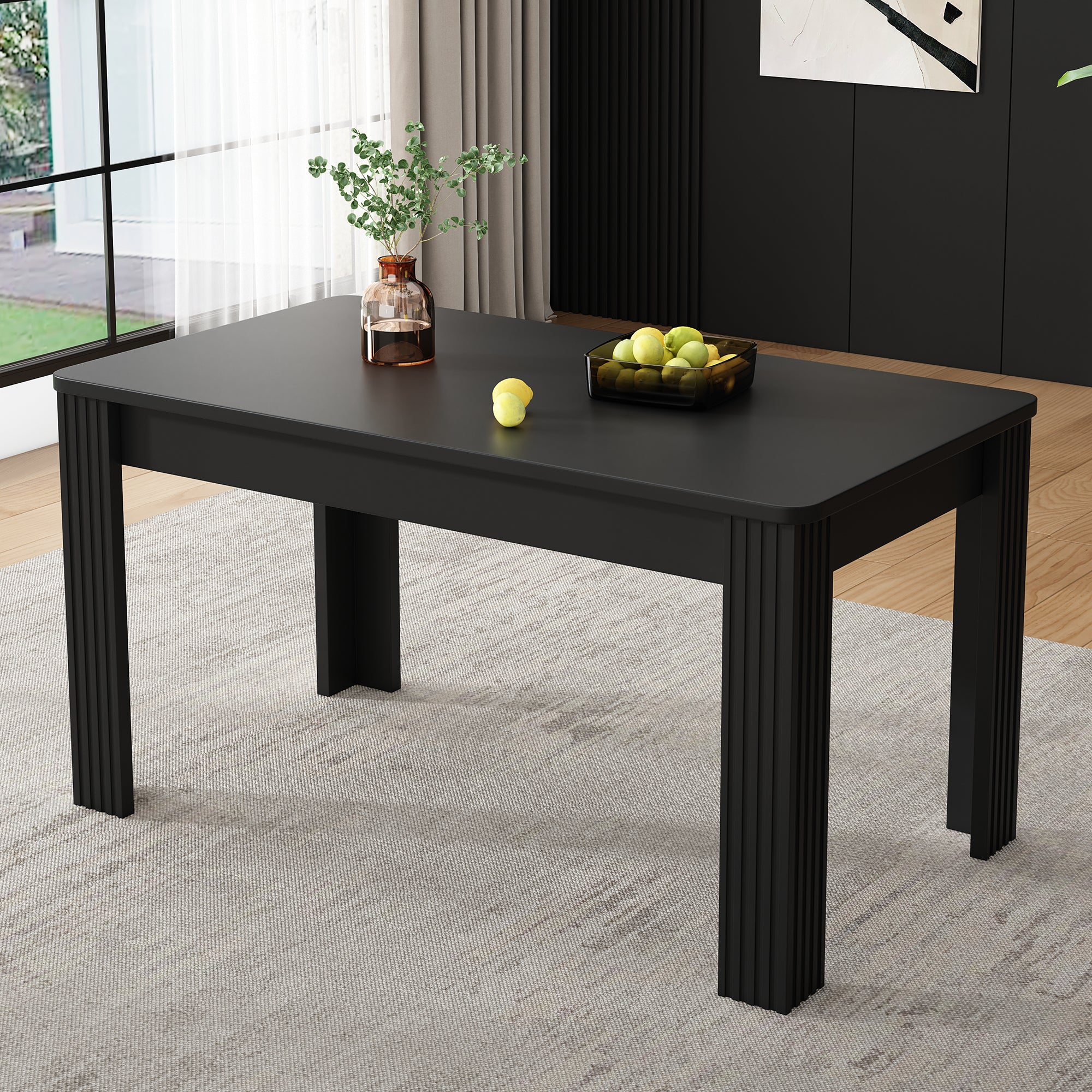 Dining Table Rectangular Modern Simple - Black