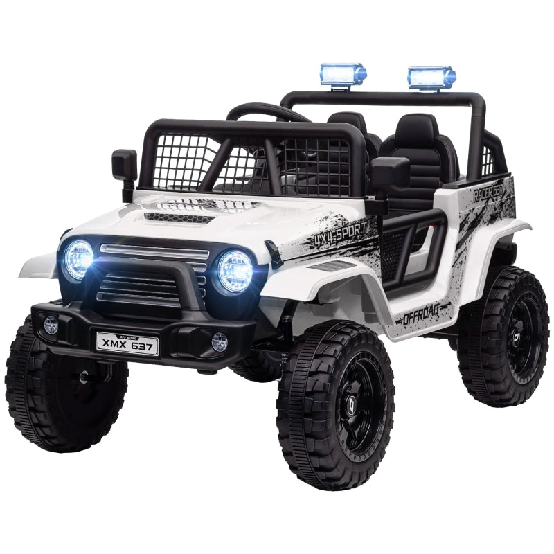 Electric Children's Car, 12V Off-Road with Remote Control, White