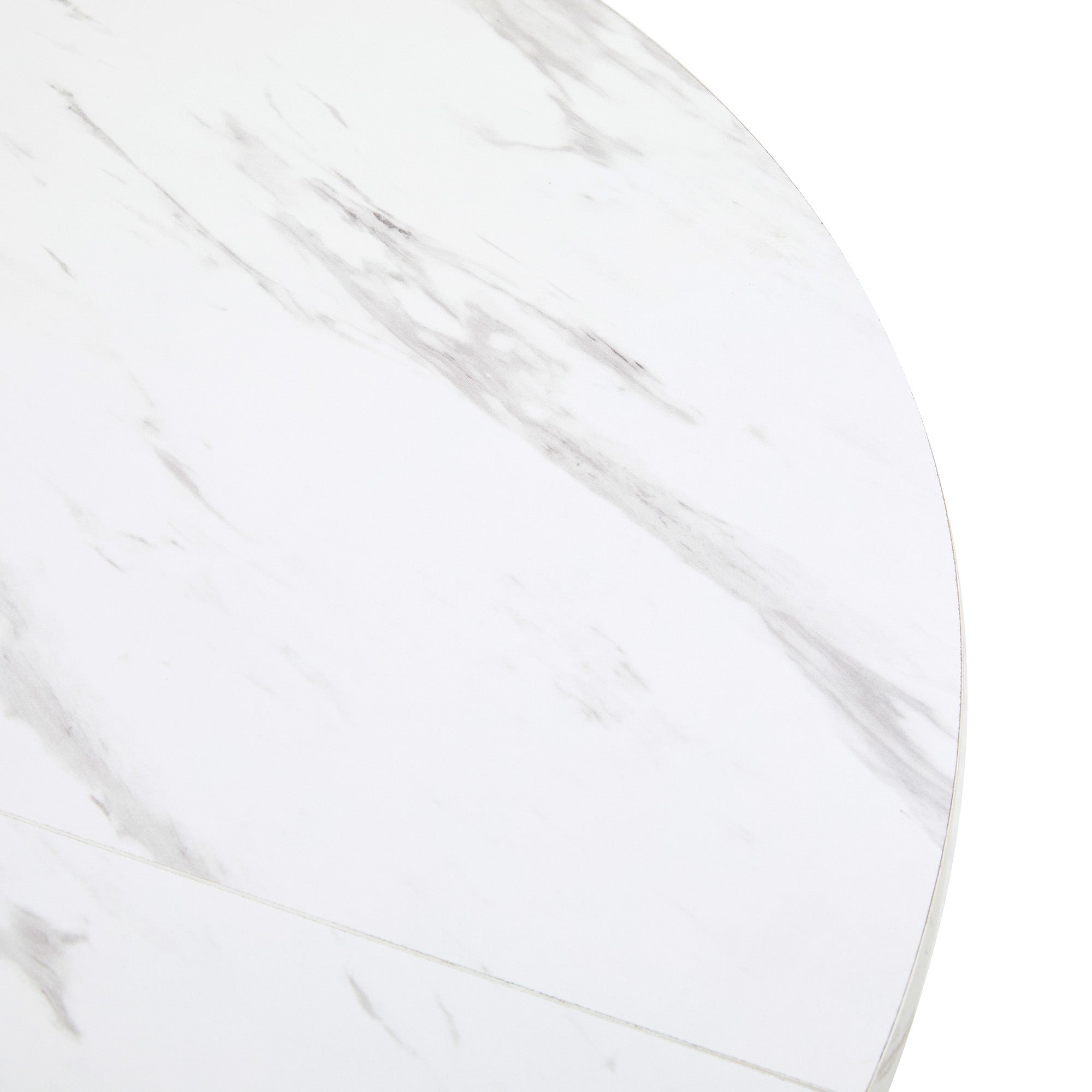 Dining Table Set 5-Piece Round 100cm Velvet Chairs - White/Black