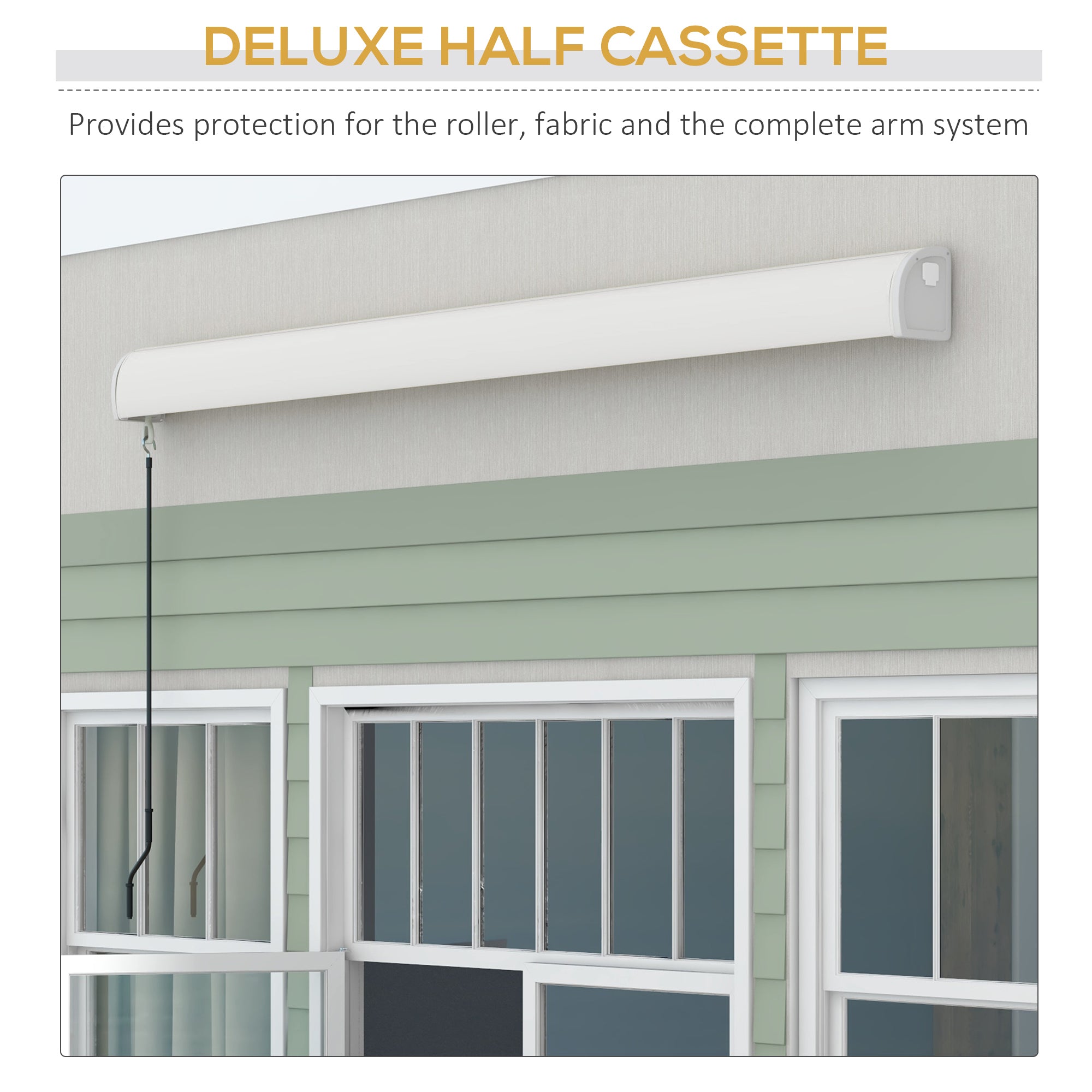 Electric Cassette Awning, 2.5 x 3m Remote Control, Grey