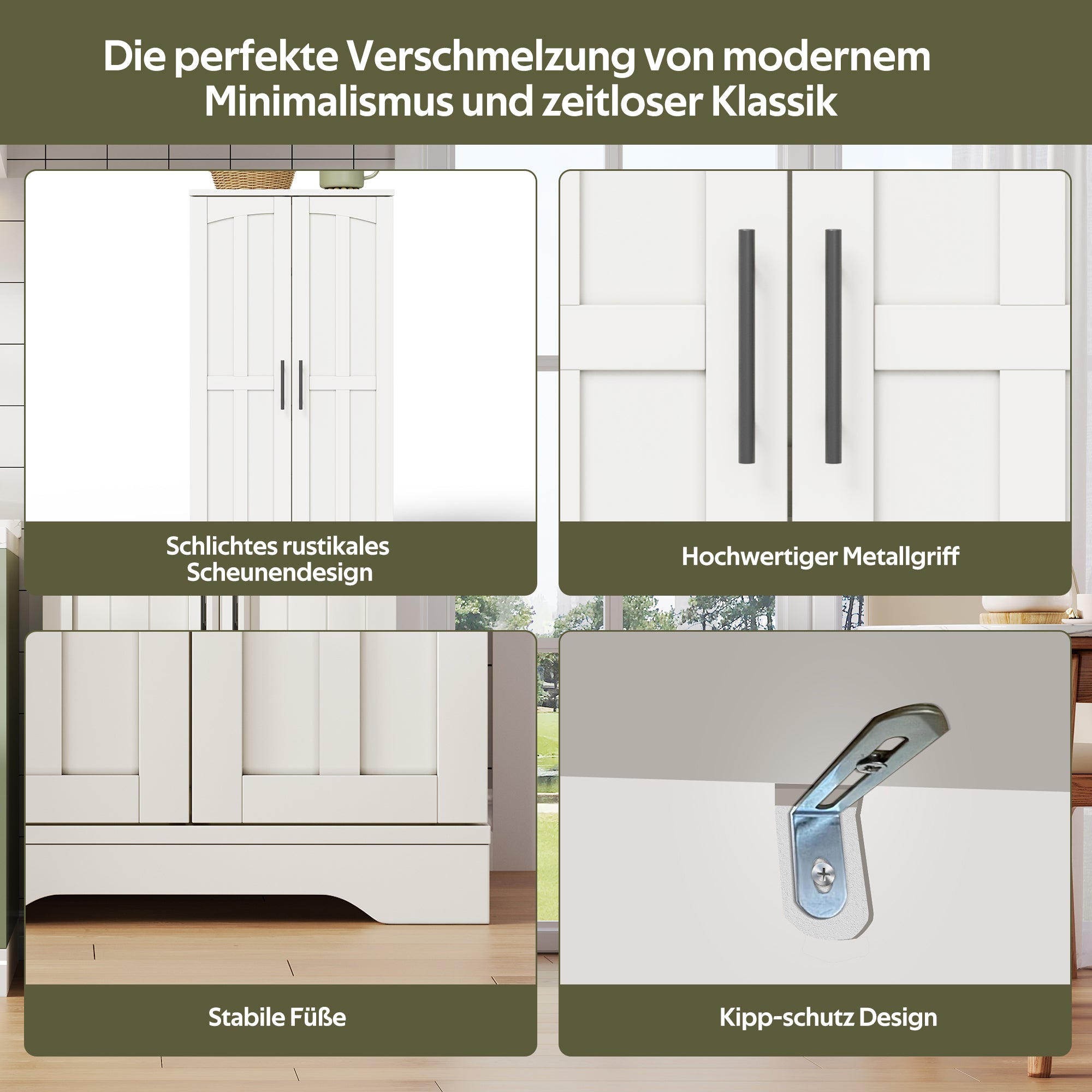 Kitchen Cabinet 120x60x40cm LED Sensor Light 2-Door Adjustable Shelves - White