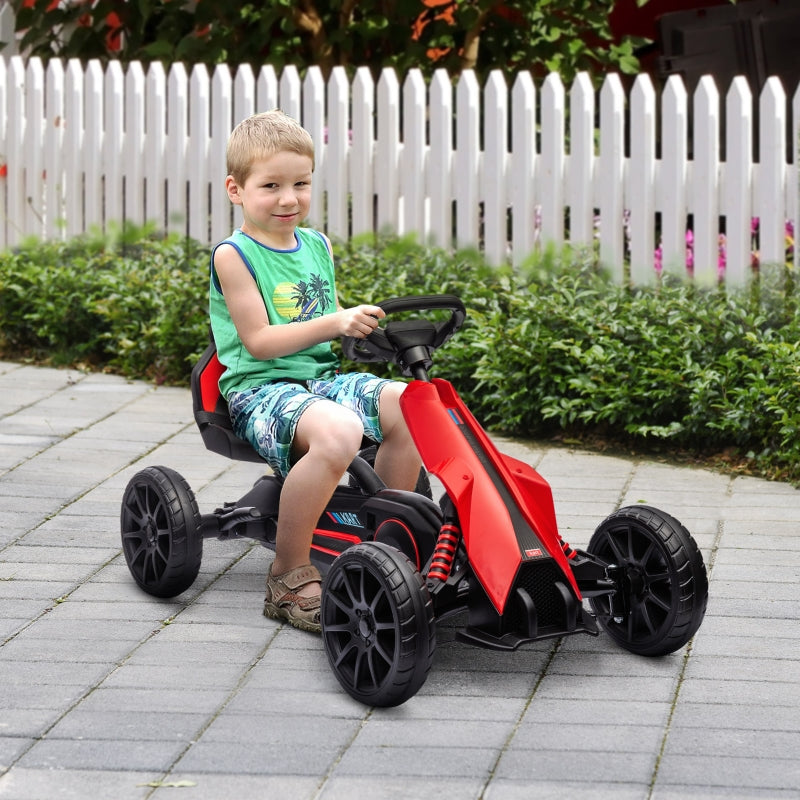Gokart pedal car, adjustable seat, handbrake, for children 3-8 years, outdoor fun