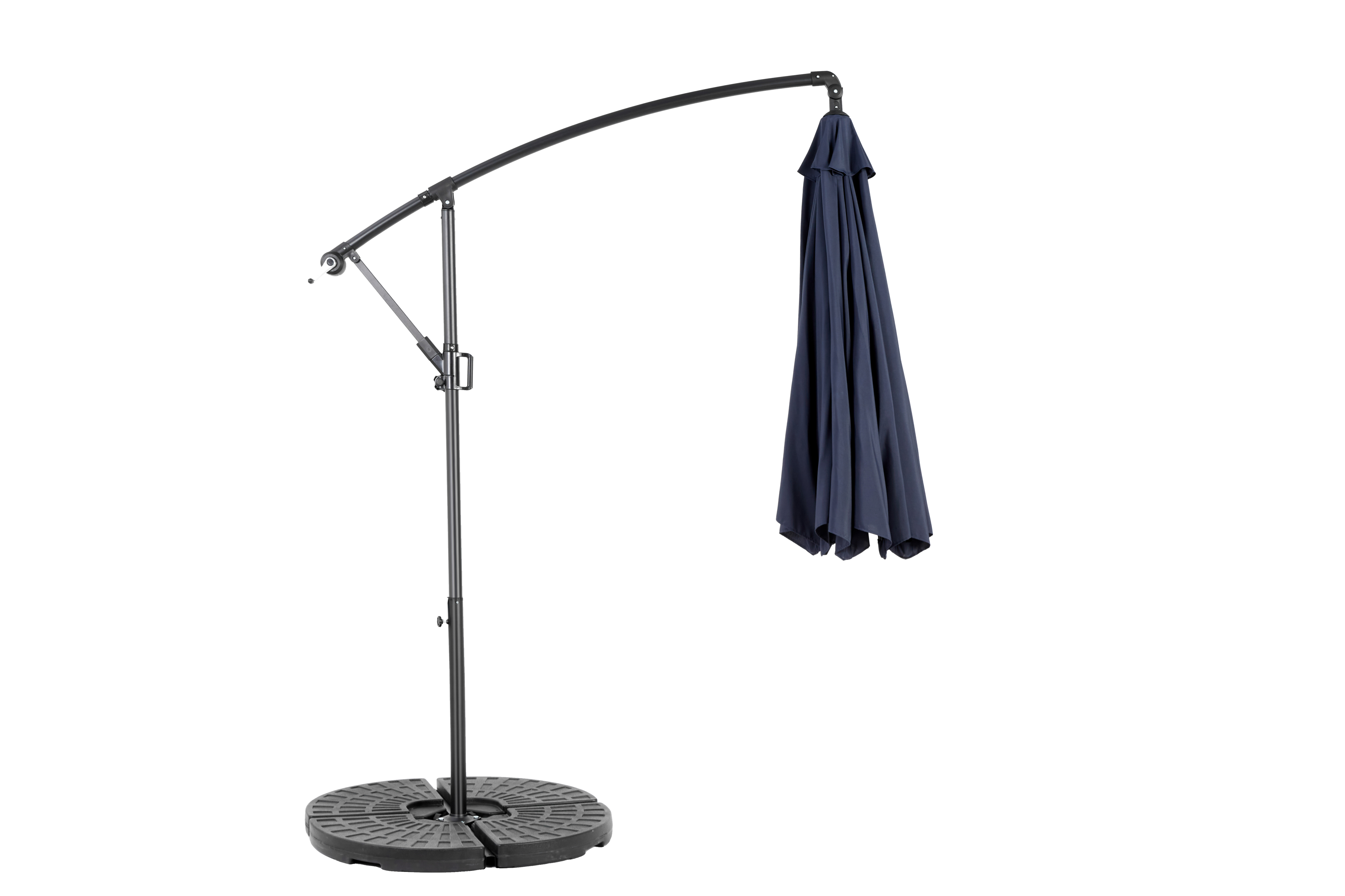 Outdoor Umbrella Rectangular 14.8 Ft Double Sided with Crank, Navy Blue