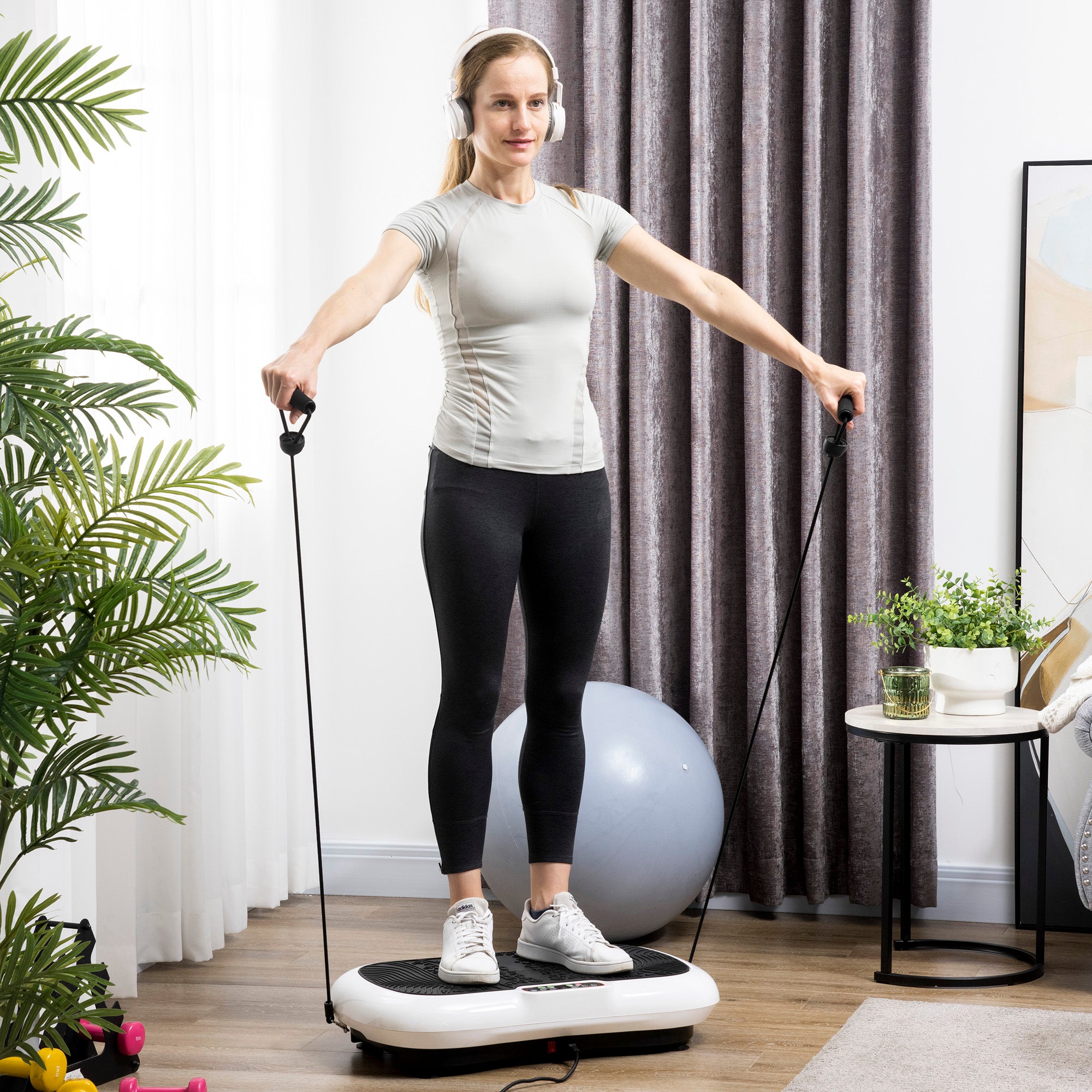 Vibration Plate, 99 Levels, 2 Fitness Bands, 200W