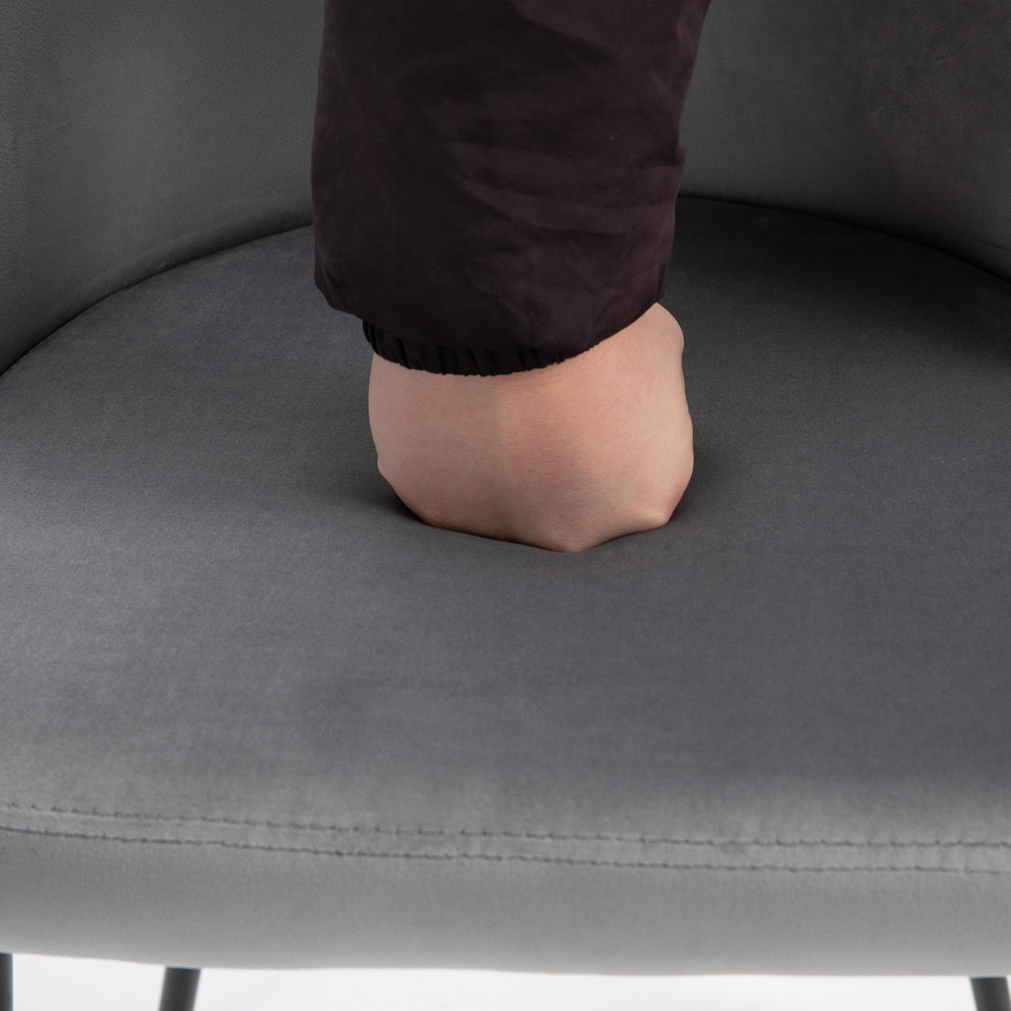 Dining Chairs Set of 2 Contemporary Soft Fabric, Grey