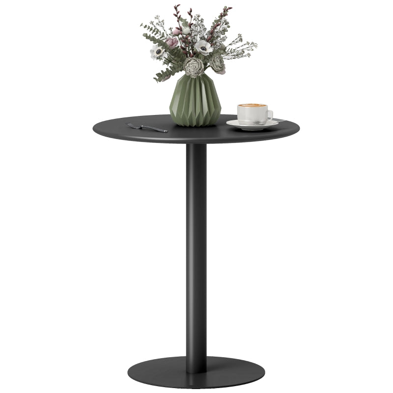Dining Table, Round Modern 2-Person Ø60 x 72 cm Steel, Black