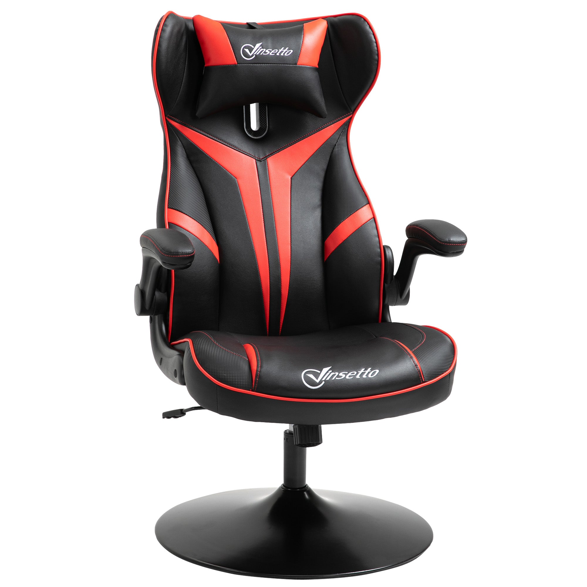 Vinsetto Gaming Chair Ergonomic Rocking Computer Chair, Steel Black & Red