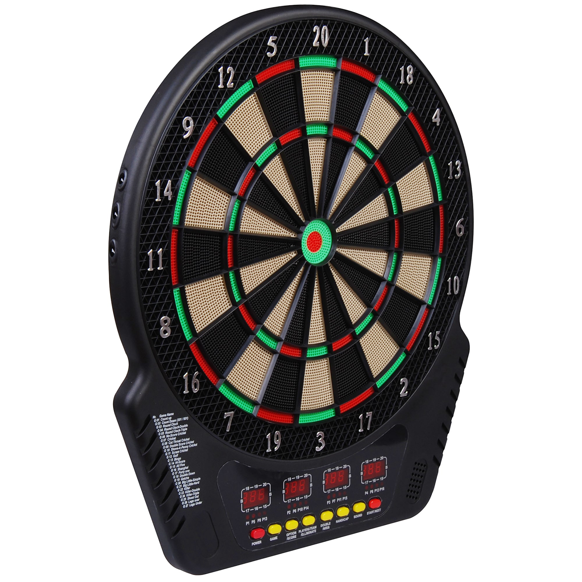 Electronic dartboard with 6 darts 27 games 243 hitting options