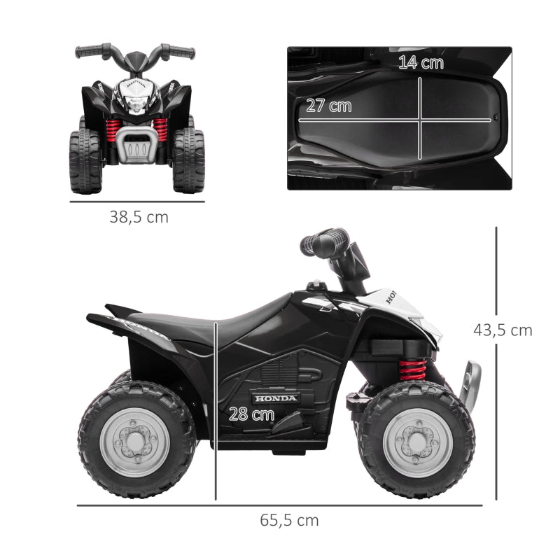 Electric Quad Bike for Kids with LED Headlights and 2.8 km/h Speed, Black