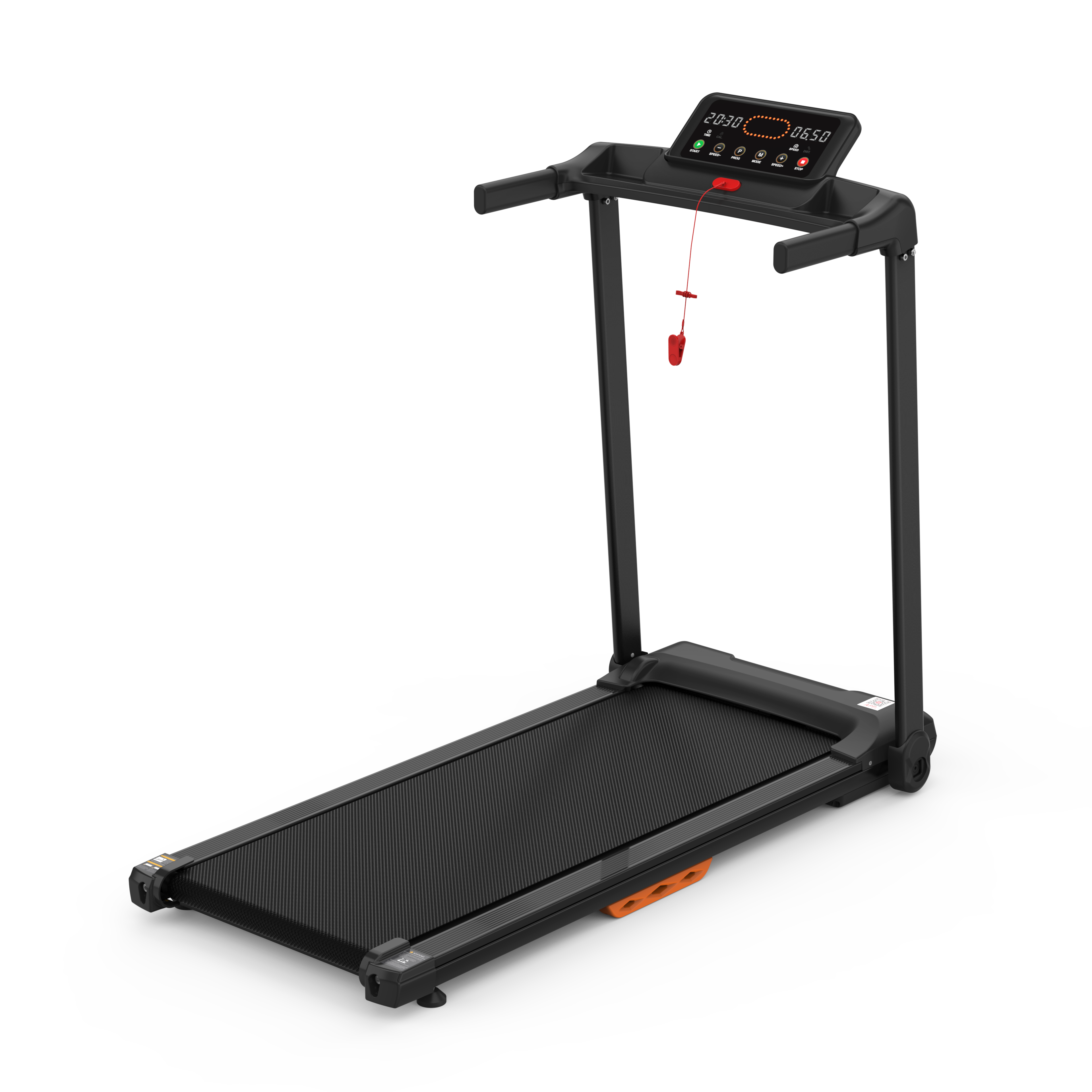 Home Treadmill, Foldable, 12 km/h, 120 kg Max, App Compatible, LED
